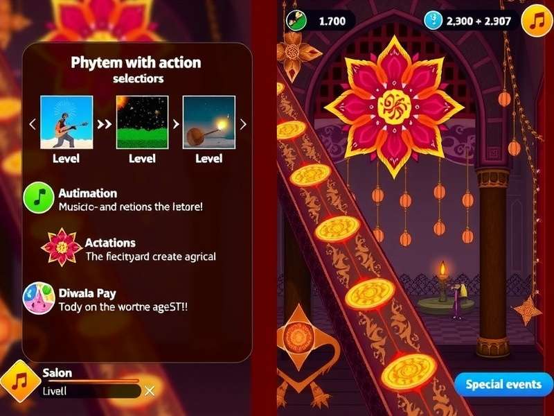 Sitar Fury Striker gameplay screenshot showing rhythm action interface